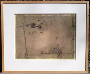 Wim de Haan - Abstracte compositie, gemengde techniek (mooi ingelijst, groot) kopen? Bied vanaf 995!