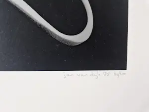 Jan van Dijk - Monochrome zilver glans -zeefdruk - scissors - potloodgesigneerd kopen? Bied vanaf 31!