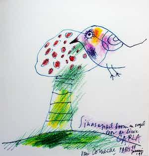 Corneille - Gemengde techniek (tekening), zeefdruk en boek - 1994/1995 verkocht voor € 800!