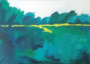 Jocke Overwater - Acrylverf op doek: Morgenlicht (ZEER GROOT) verkocht voor € 120!