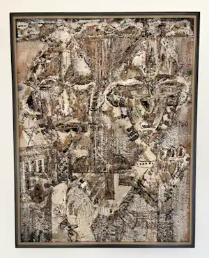 George Ebrin Adingra - Abstract portret met overlappende figuren, Parijs 1970 verkauft für € 100!