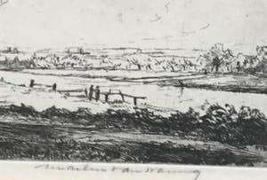 Martin van Waning - c4377-4, ets waterlandschap kopen? Bied vanaf 75!