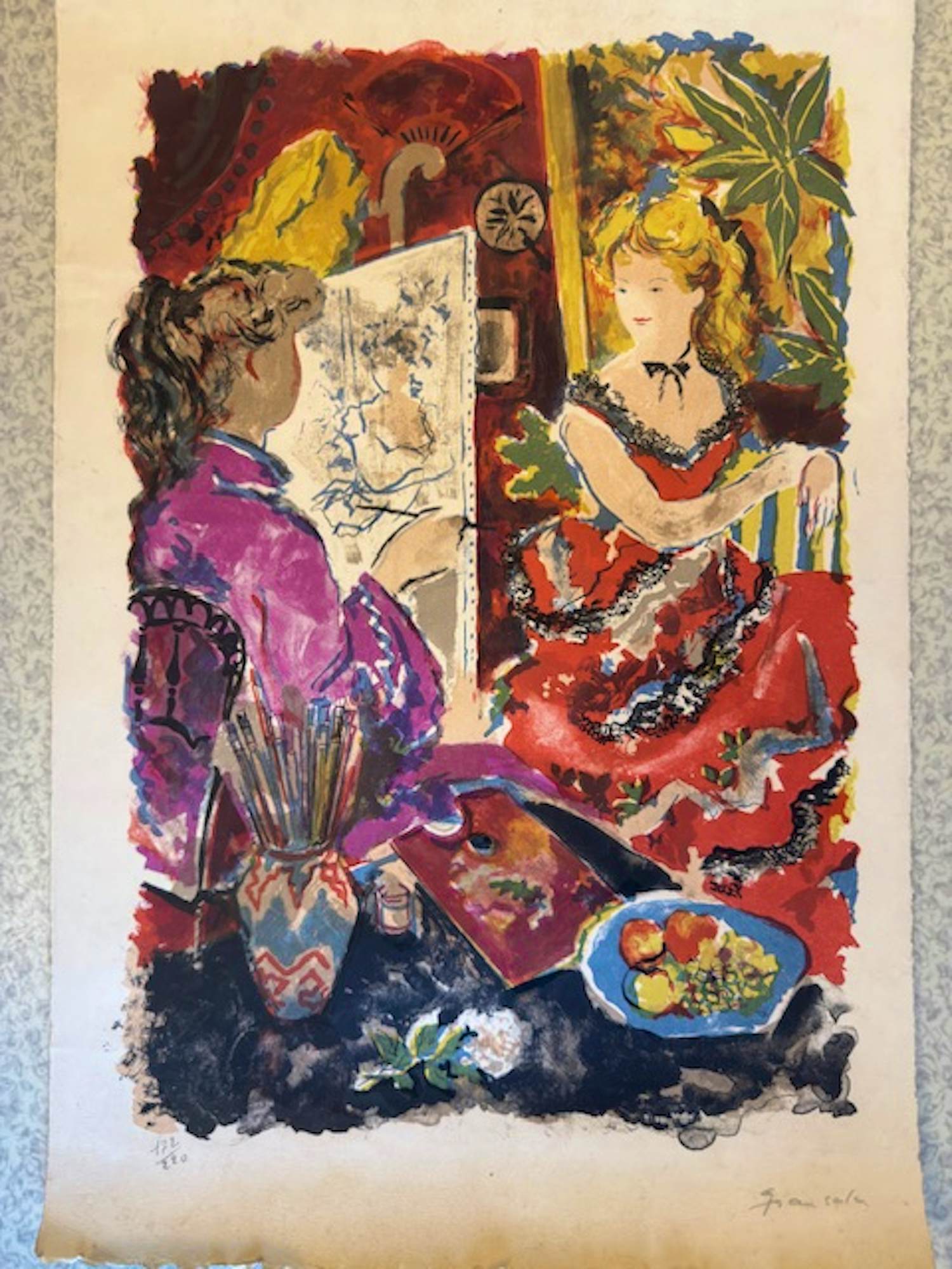 Emilio Grau-Sala - Lithographie "Peintre et son modèle" kopen? Bied vanaf 95!