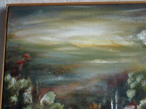 Niet of onleesbaar gesigneerd - Ingelijst, olieverf op doek , “Landschap” kopen? Bied vanaf 1!