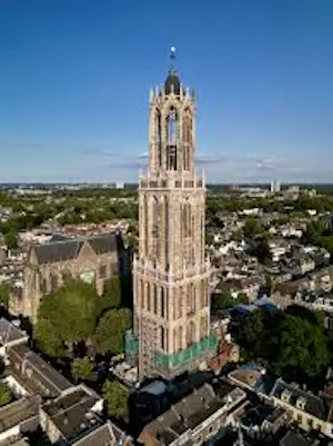 Pieter Devel - handingekleurd en uniek: Domkerk en Domtoren te Utrecht ca. 1730 kopen? Bied vanaf 229!