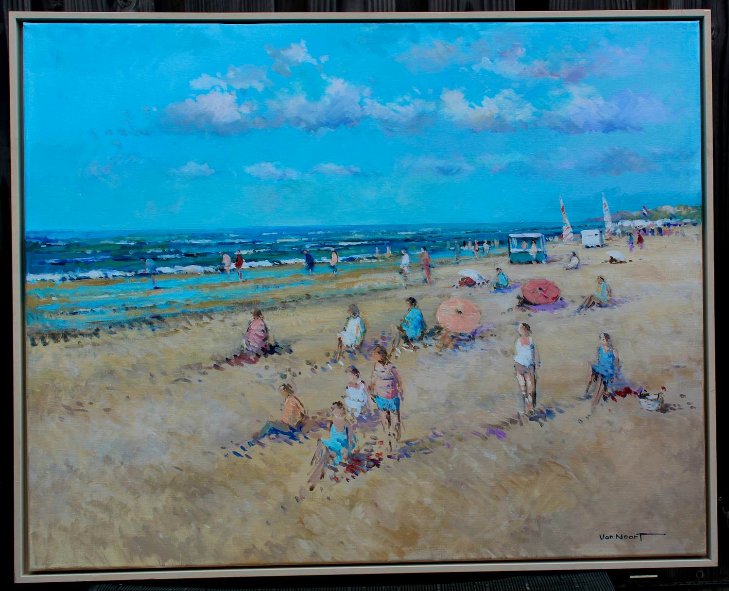 Arie-Kees van Noort - Ingelijste olieverf op doek: 'Zandvoort' (groot!) kaufen? Bieten Sie von 799!