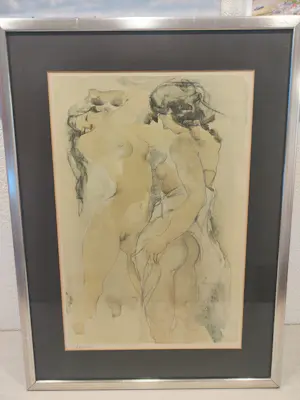Niet of onleesbaar gesigneerd - Two nude lady's kopen? Bied vanaf 1!