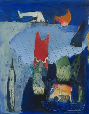 Michel van Overbeeke - Gouache, Zonder titel - Ingelijst kopen? Bied vanaf 1!