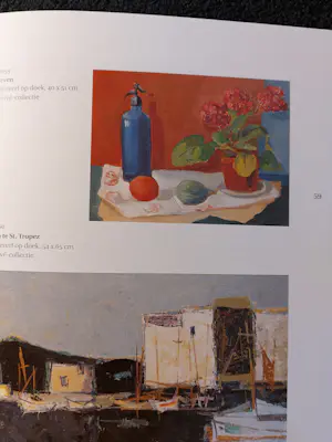 Wim Oepts - ''Stilleven met hortensia en blauwe spuitwater fles" kopen? Bied vanaf 2750!