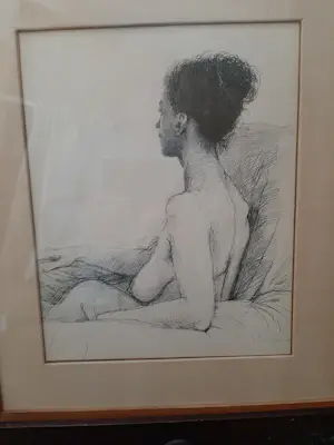 Aat Veldhoen - Rotaprint: Zittende jonge vrouw, naakt kopen? Bied vanaf 35!