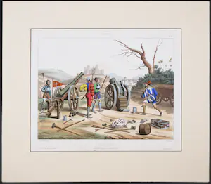 Gustave David - Handgekleurde litho, Artillerie kopen? Bied vanaf 35!