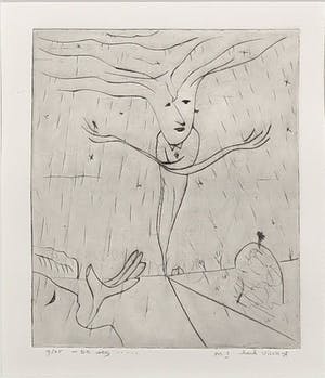 Henk Visch - Ets, De weg... nr. 1 - Ingelijst kopen? Bied vanaf 40!