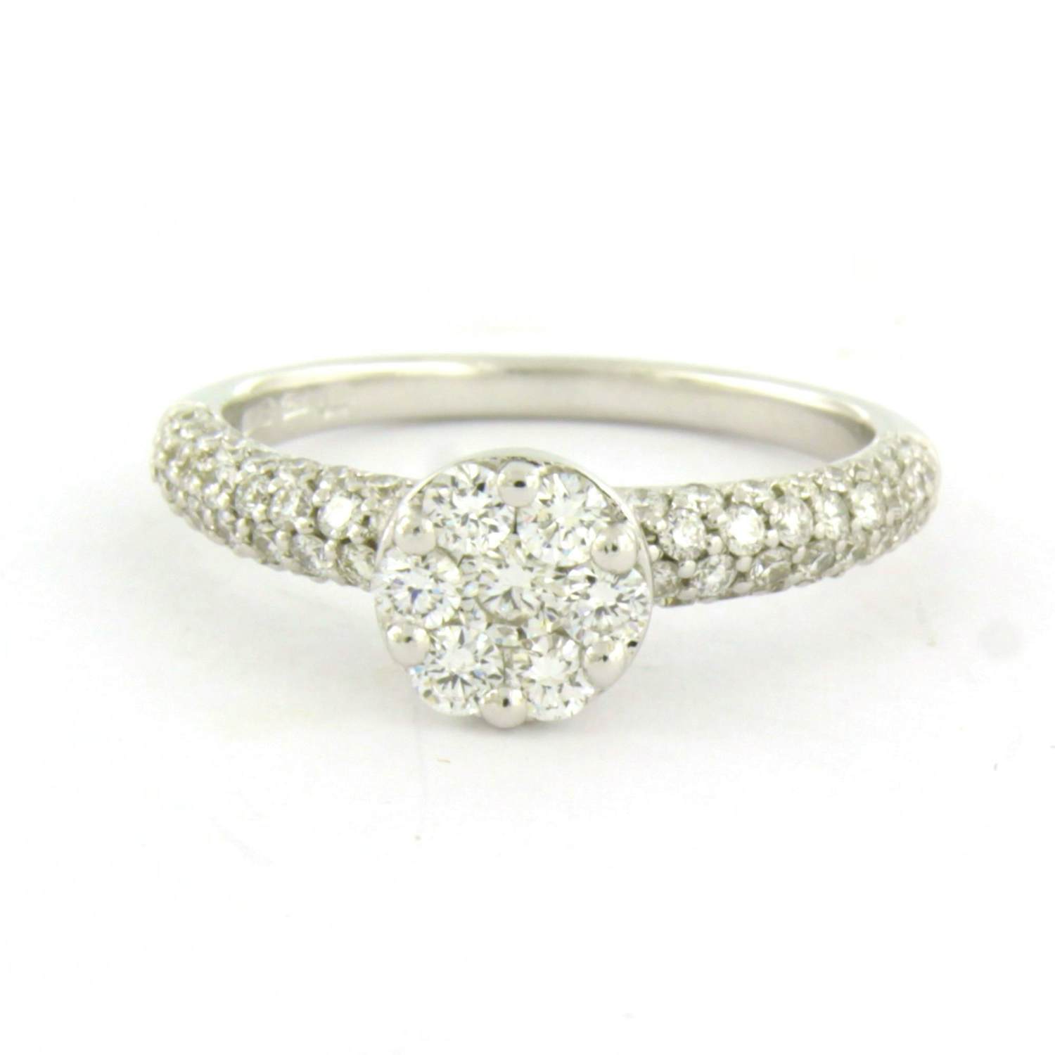 ESFAHAN - 18k witgouden ring bezet met briljant geslepen diamant tot. 1.00ct verkocht voor € 810!