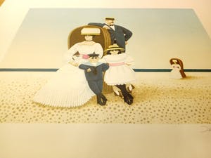 Jan Balet - Familie am Strand kopen? Bied vanaf 25!