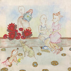 Lisette Huijsmans - Gemengde techniek op doek, Zonder titel - Ingelijst kopen? Bied vanaf 50!