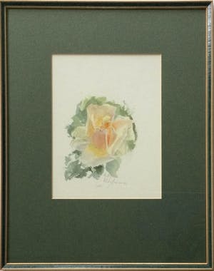 Hetty Kluytmans - Roos | prachtige aquarel, mooi ingelijst kopen? Bied vanaf 35!