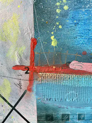 Theo Koster - Zeefdruk en collage op doek - Zonder titel (met ophangsysteem) kopen? Bied vanaf 40!