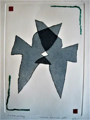 Harrie Gerritz - Kleine oplage (35) en handgekleurde ETS "ontmoeting" 1988 - potloodgesigneerd kopen? Bied vanaf 37!