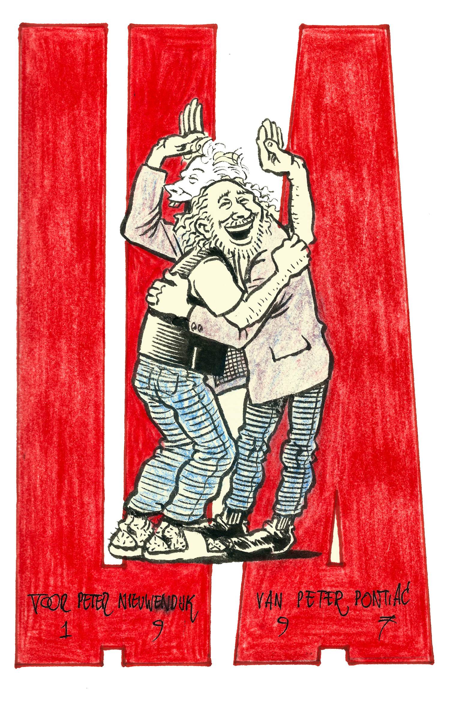 Peter Pontiac - HAHA, dat is de titel van deze originele tekening verkocht voor € 65!