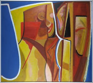 Han Sterk - Olieverf op paneel, Z.T. Abstracte compositie - Ingelijst (Zeer groot) kopen? Bied vanaf 1!