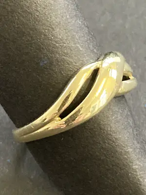 14 karaats geelgouden fantasie ring kopen? Bied vanaf 120!