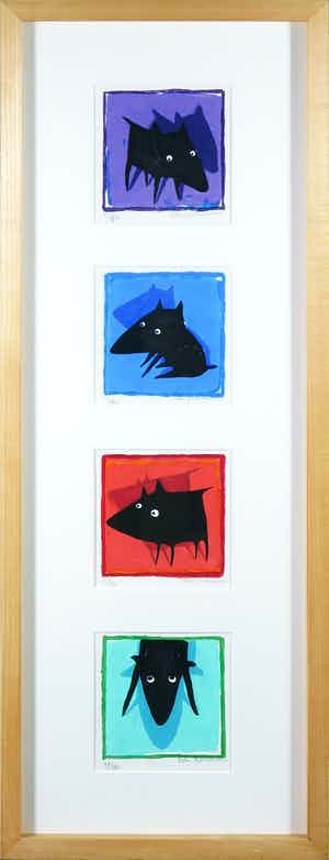 Peter Bastiaanssen - Zeefdruk, Zonder titel 10 - Ingelijst verkocht voor € 70!