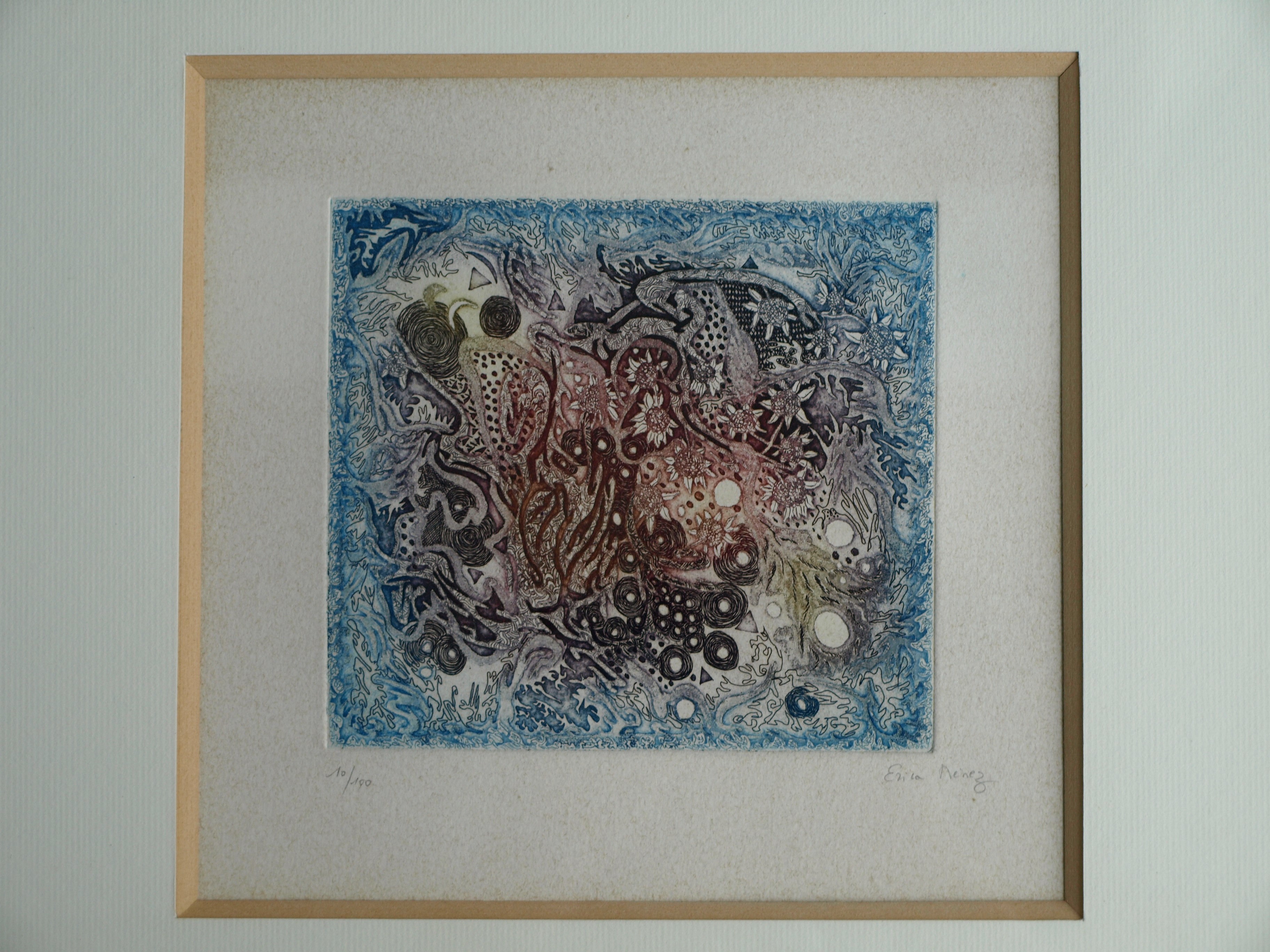 Niet of onleesbaar gesigneerd - Ets, Zonder titel – gesigneerd en ingelijst  kopen? Bied vanaf 1!