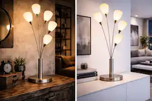 Jan des Bouvrie - Originele JdB lamp, Vintage bosje sneeuw kelkjes/tulpjes fabricaat Boxford verkocht voor € 106!
