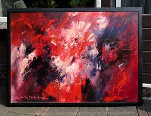 Charlotte Molenkamp - Groot werk in rood - Olieverf op doek kopen? Bied vanaf 2950!