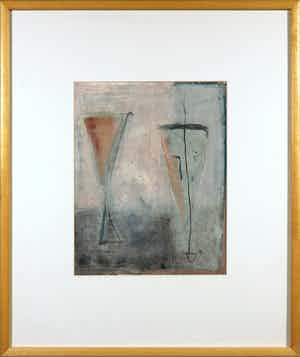 Hannah Kockx - Gemengde techniek op papier, Songlines - Ingelijst verkocht voor € 35!