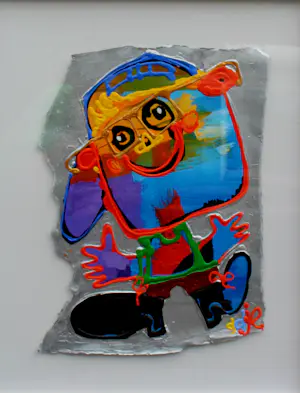 Ad Verstijnen - Ingelijste olieverf op papier: "Happy'' kopen? Bied vanaf 250!