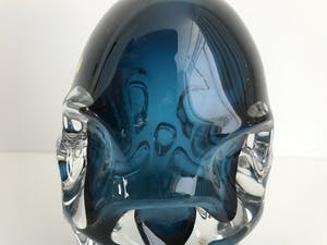 Jan Beranek - Skrdlovice glassworks zware blauwe designvaas kopen? Bied vanaf 20!