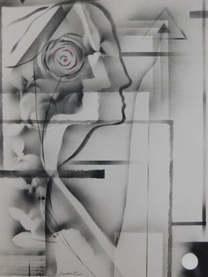 Buy Gislain Dussart - Composition with Rose? Bid from 19!