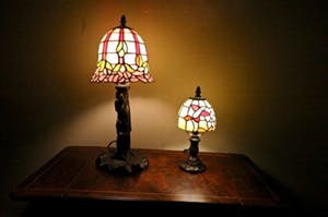 Niet of onleesbaar gesigneerd - Set Glas in lood Lampen in Tiffanystijl kopen? Bied vanaf 1!