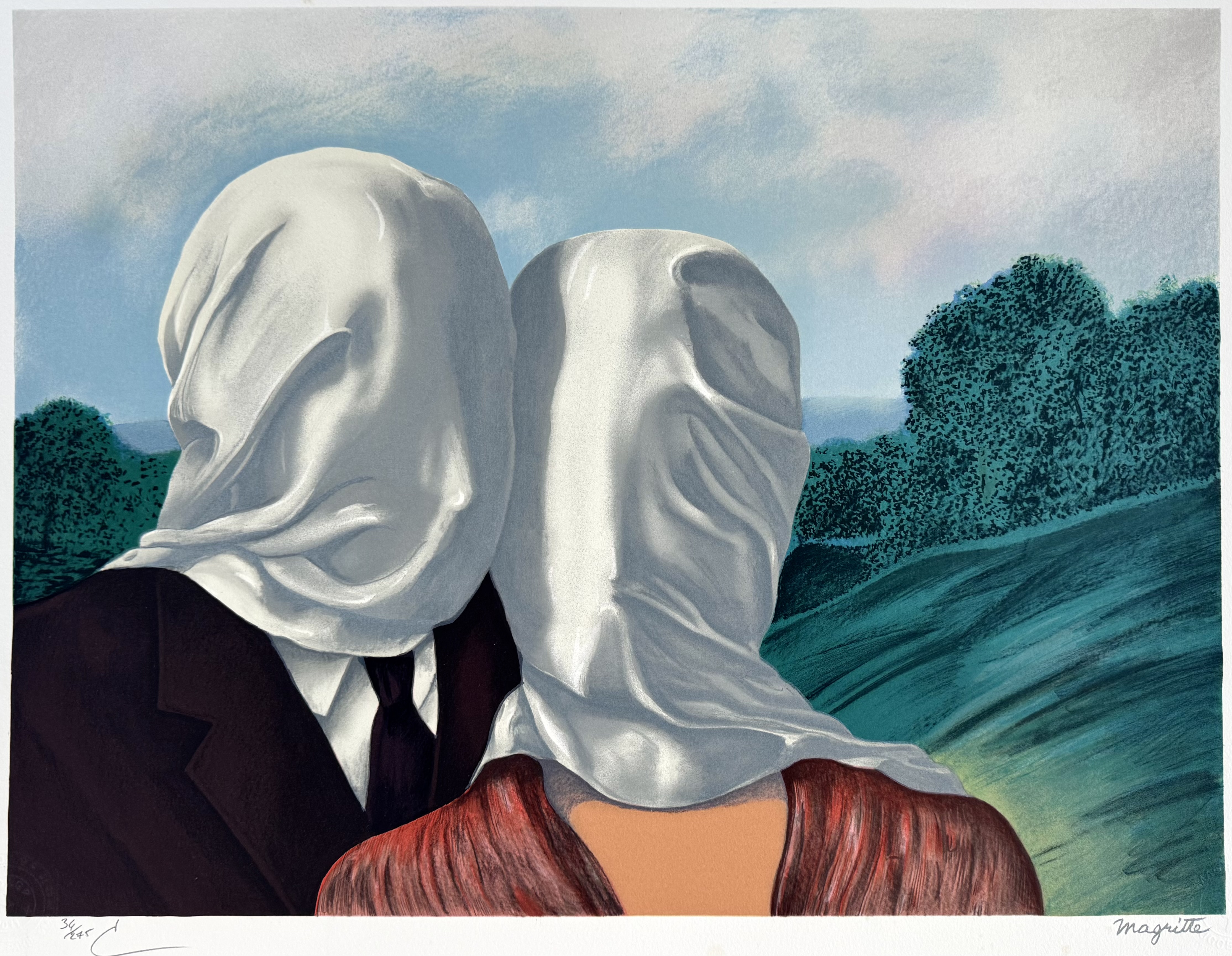 Rene Magritte - (naar), Les amants - Lithografie - 45x60 cm kopen? Bied vanaf 450!