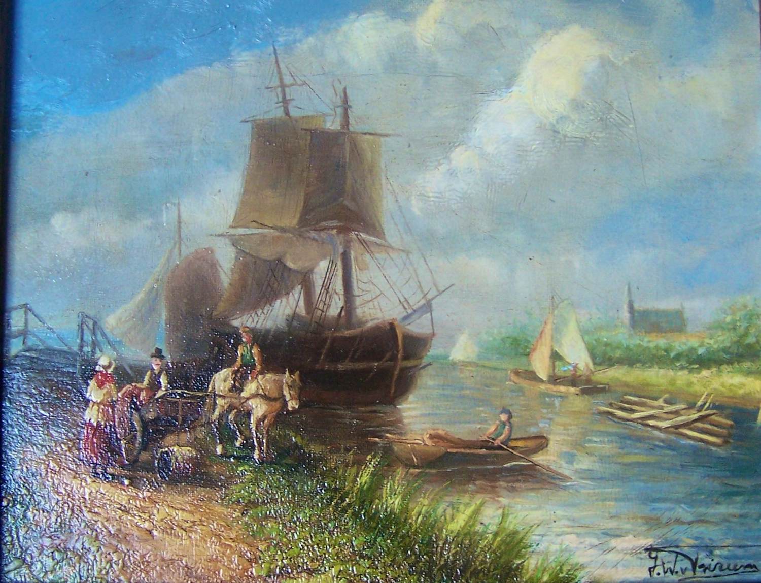 Johannes Wouterus van Trirum - Oud Hollands Tafereeel kopen? Bied vanaf 50!