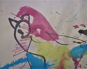 Anton Heyboer - De oervogel .Mooie krachtige sierlijke kleurige schildering . kopen? Bied vanaf 380!