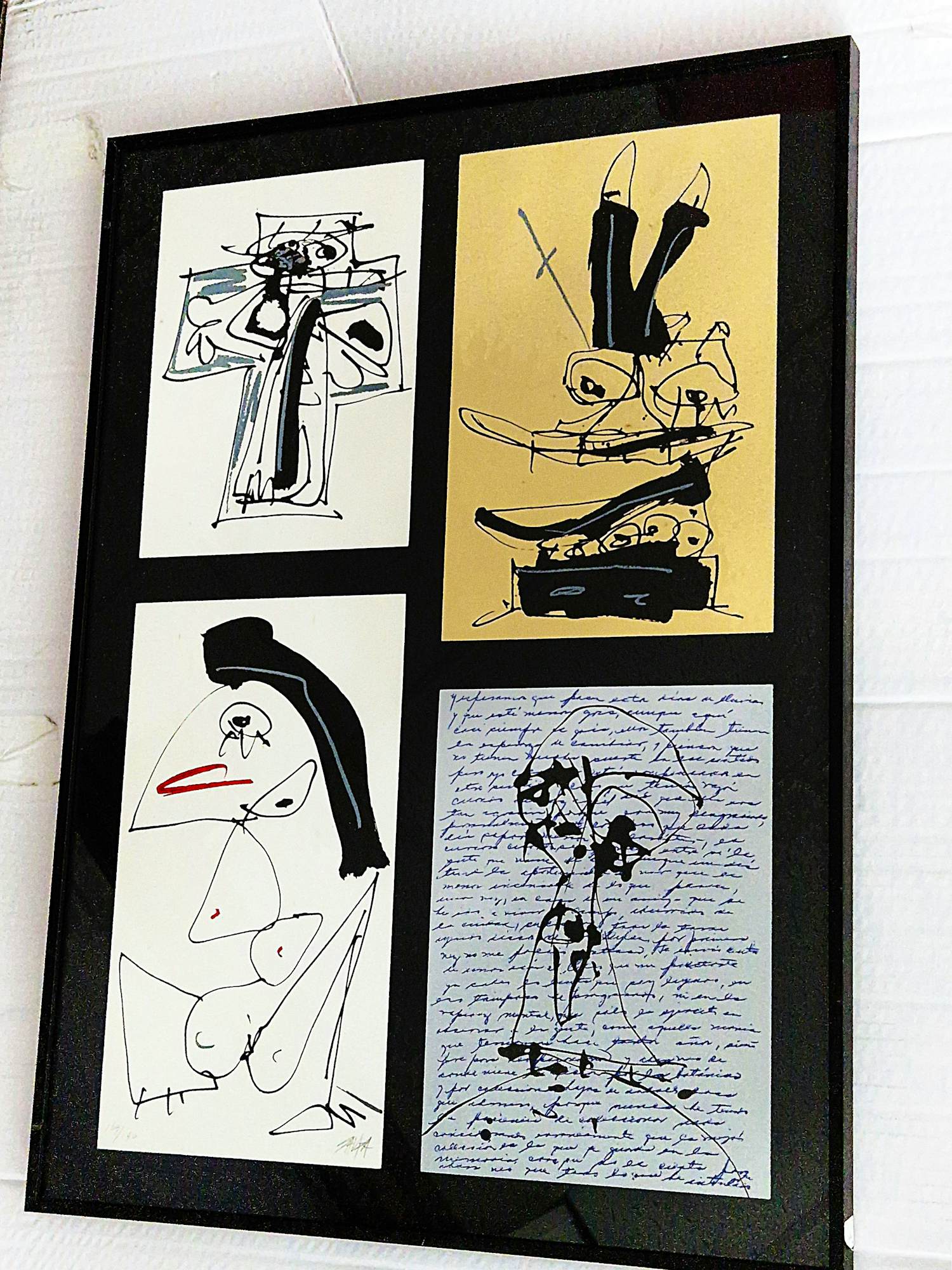 Antonio Saura - Grote 1975 zeefdruk "Triptico de Amsterdam" oplage 190 ex. - in nieuwstaat verkocht voor € 83!