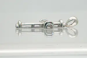 23 - Fraai 14 krt wit-goud & ca 0.12ct diamanten kruishanger kopen? Bied vanaf 160!