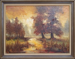 Peter Brouwer - Landschap in warme kleuren kopen? Bied vanaf 180!