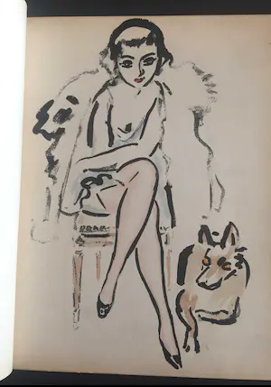 Kees van Dongen - Pochoir - Jeune femme au chien - 1925 kopen? Bied vanaf 1250!
