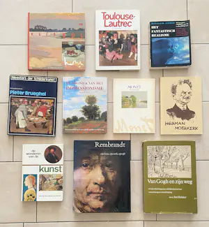 AcheterDiverse kunstenaars - collectie kunstboeken (over o.a. Rembrandt, Van Gogh, Monet, Toulouse Lautrec)? Enchérissez de 20!