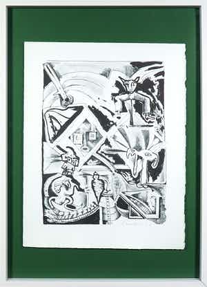 Lucebert - Litho uit het portfolio Fantasia - Ingelijst verkocht voor € 1!