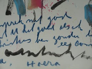 Anton Heyboer - Gemengde techniek, Ja hoera, gesprek met God – ca. 1980 kopen? Bied vanaf 125!