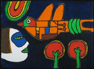 Corneille - Carborundum op geschept papier, Vamp lunaire et oiseau de nuit (Groot) kopen? Bied vanaf 500!