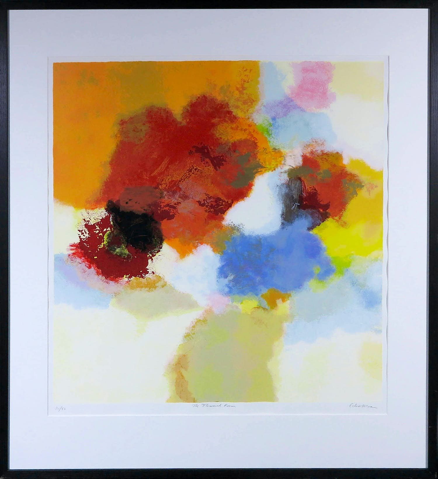 Eelco Maan - Zeefdruk, The flowered room - Ingelijst verkocht voor € 80!