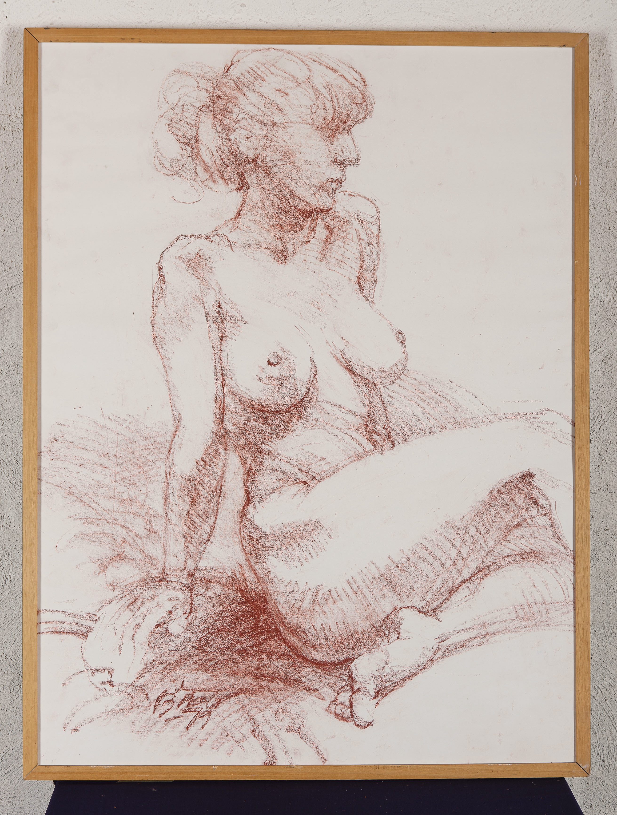 Bart Holt - Modelstudie C - Pastelkrijt op papier - gesigneerd l.o. - BKR Haarlem - 1979 kopen? Bied vanaf 10!
