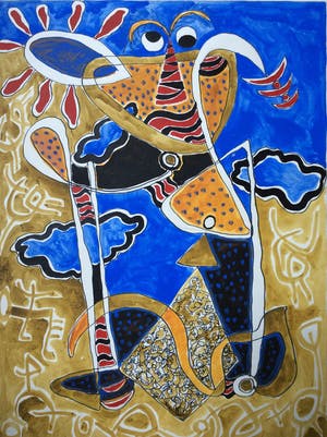 Niet of onleesbaar gesigneerd - Gemengde techniek op papier - hand gesigneerd kopen? Bied vanaf 1!