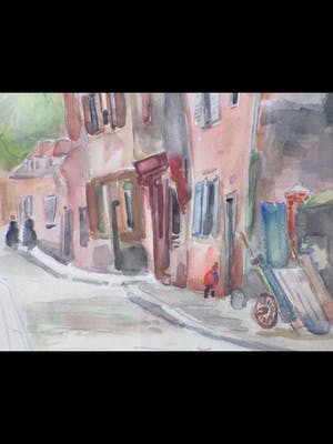 Han Krug - Rue des Juifs Chartres - Aquarel kopen? Bied vanaf 40!