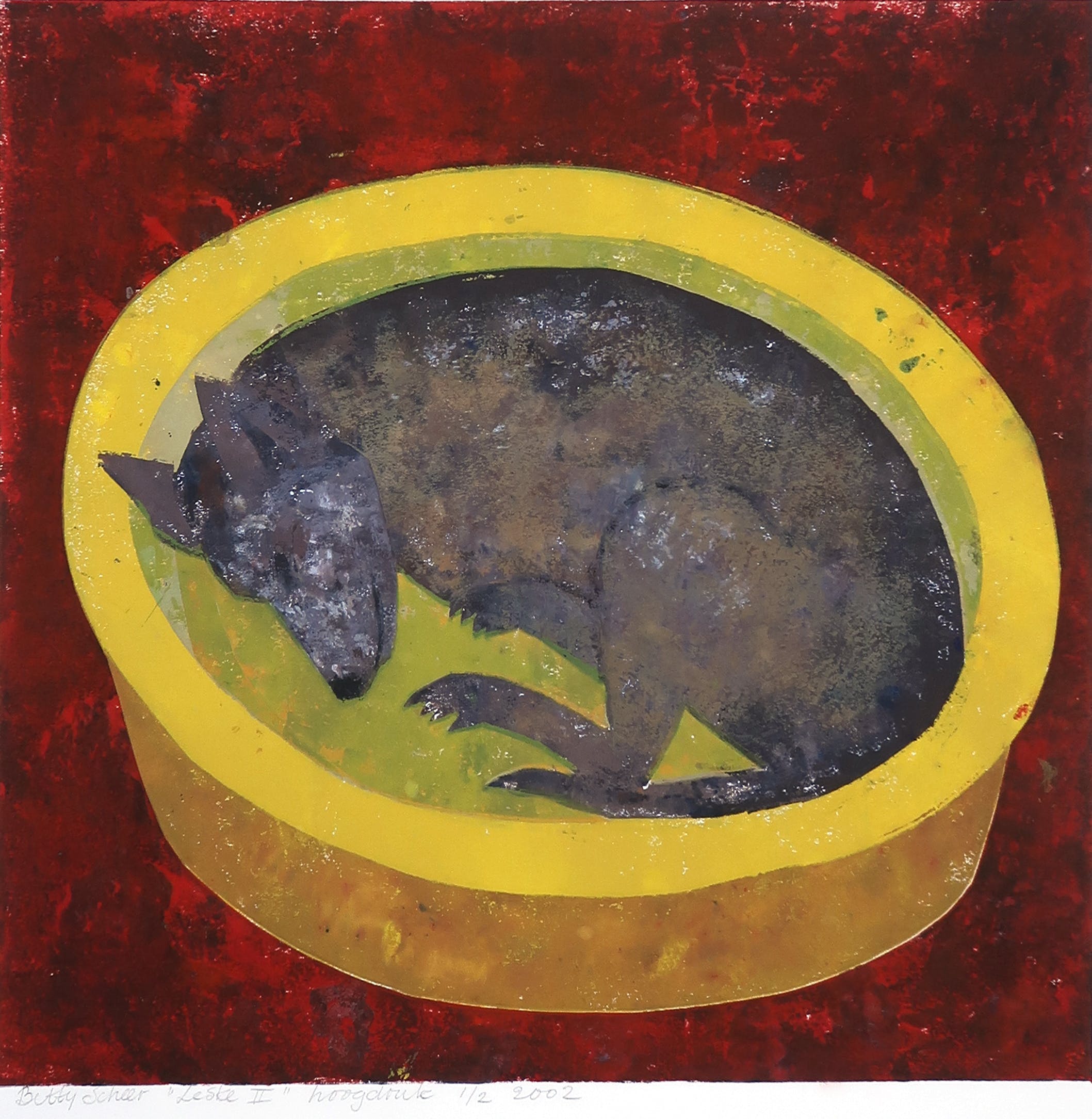 Betty Scheer - Linosnede, Leske II  verkocht voor € 20!